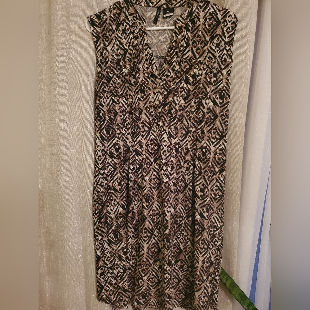 Dress New Directions Petite Medium Front Functional Pockets & Pleats EUC